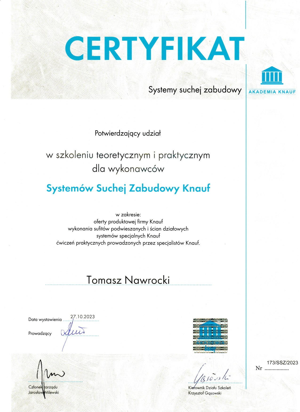 Certificate